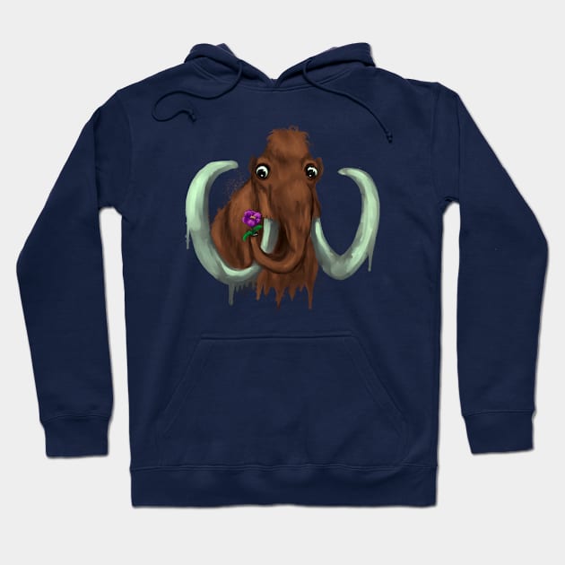 Woolly mammoth with flower Hoodie by Antiope